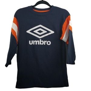 Umbro Spellout Navy Blue Block Sleeve Sweatshirt L